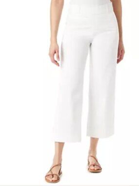 Gloria Vanderbilt Stretch Denim Cropped Jeans, White, Size 10